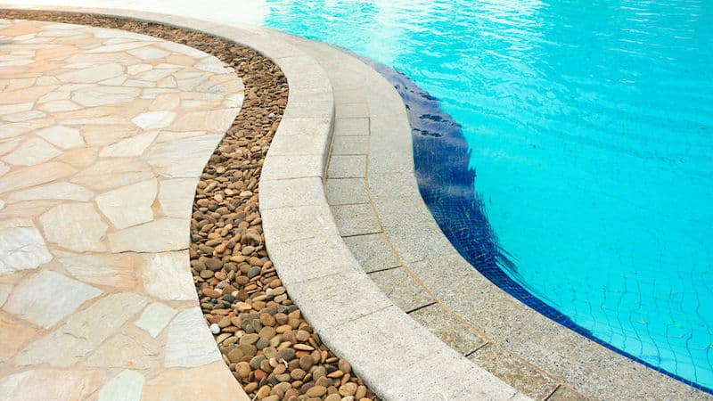 coping around fiberglass pool